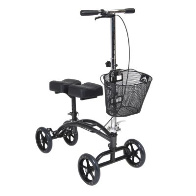 Dual Pad Steerable Knee Walker with Basket, Alternative to Crutches