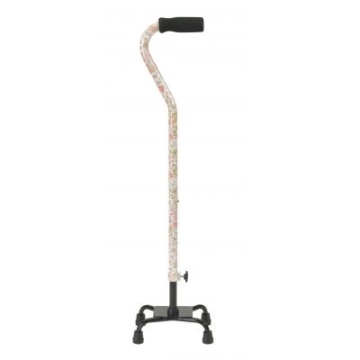 Small Base Quad Cane with Foam Rubber Hand Grip