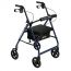 Aluminum Rollator with Fold Up and Removable Back Support and Padded Seat