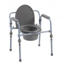Folding Bedside Commode with Bucket and Splash Guard